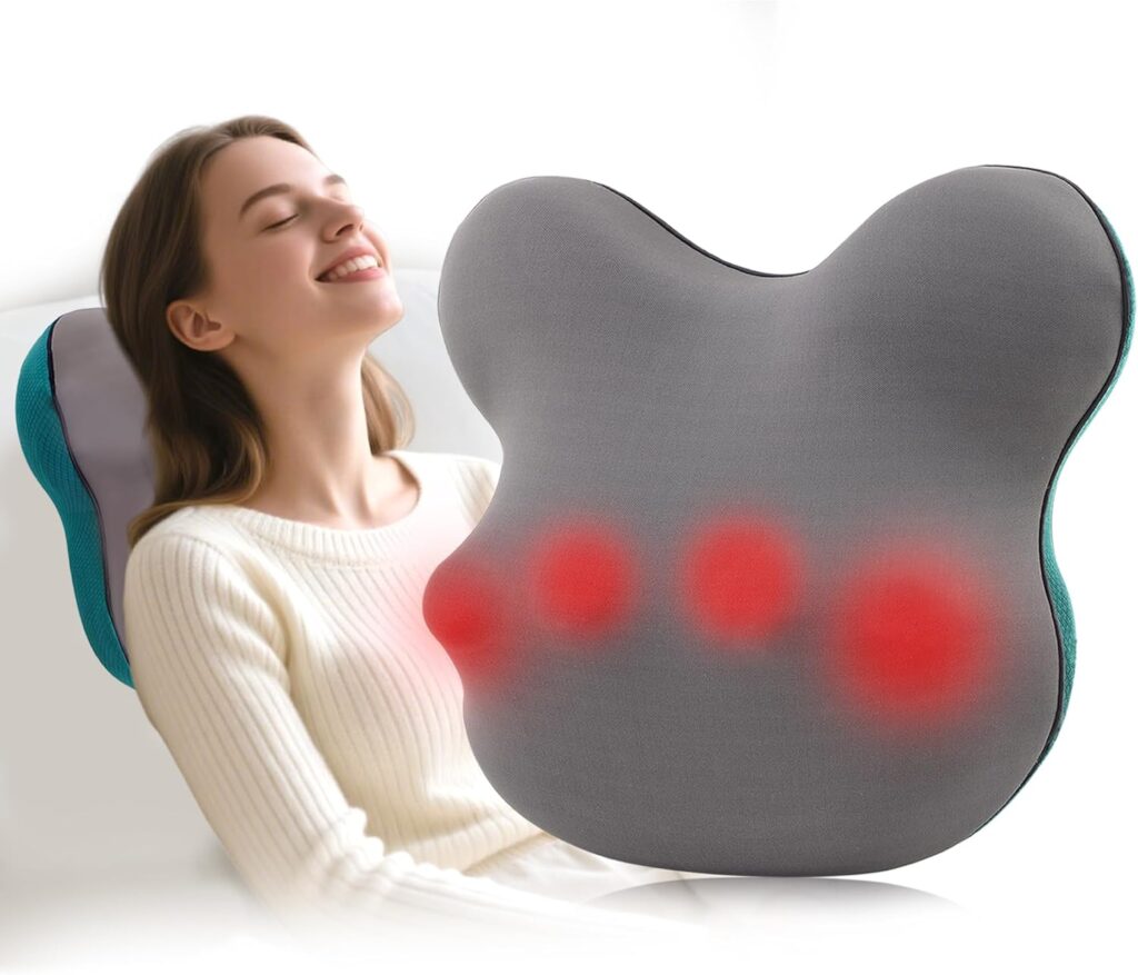 Back Massager with Heat-Shiatsu Neck Massager for Pain Relief Deep Tissue 3D Kneading Massage for Neck,Lower Back,Shoulder,Leg,Relax Gifts for Women Men Mom Dad,Corded(Green)