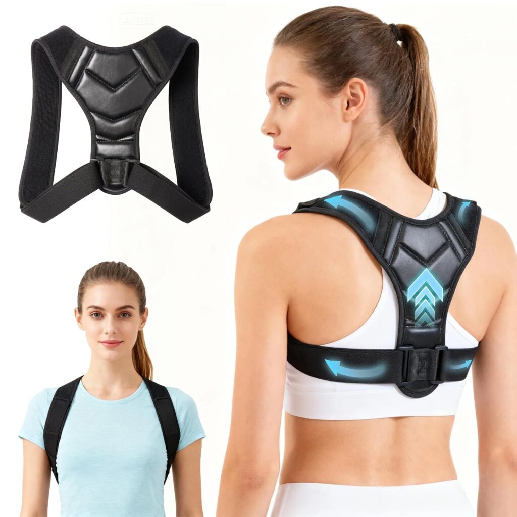 Posture Corrector for Men and Women – Adjustable Back Brace for Upper Back and Shoulder Support – Back Straightener for Neck, Clavicle & Spine Alignment – Pain Relief, Breathable & Comfortable