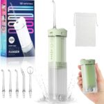 Portable Mini Water Dental Flosser for Teeth Cleaning Pick,Travel Oral Irrigator with Telescopic Water Tank,4 Modes and Waterproof Design-Perfect for Braces,Bridges,Home&Travel Dental Care