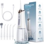 Cordless Water Flosser for Teeth Cleaning – 300ML Detachable Tank Oral Irrigator with 5 Tips & 5 Modes, IPX7 Waterproof, USB Rechargeable Dental Pick for Braces, Gums & Travel