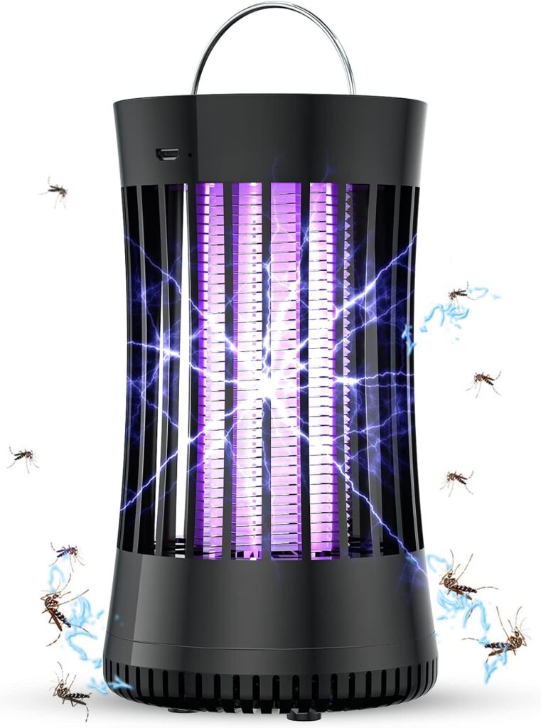 AICase Portable USB Electronic Rechargeable Mosquito Killer Lamp/Bug Zapper for Summer Trip,Outdoor Camping,Patio,Home and Garden,Trap Indoor,Moth Trap/Bug Killer/Mosquito Killer Light(Black)