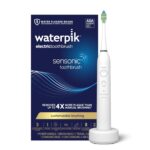 Waterpik Sensonic Sonic Electric Toothbrush, Rechargeable Toothbrush for Adults with 3 Modes, Travel Case, USB Charger, White STW-03W020, Packaging May Vary