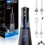 Water Flossers for Teeth – 5 Modes, 4 Flossing Tips, Rechargeable Cordless Portable 300ML Larger Tank Electric Waterflosser Cleaner IPX7 Waterproof Floss Cleaning Teeth Pick for Home Travel