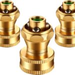 3 Pack Brass Nozzle Power Brass Hose Nozzle, Adjustable Twist Sprayer for Garden