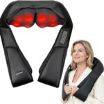 Shiatsu Neck and Back Massager for Pain Relief Deep Tissue, Neck and Shoulder Massager with Heat, Electric Kneading Back Massage for Muscle, Waist, Leg and Foot, Best Gift for Women Men Mom Dad