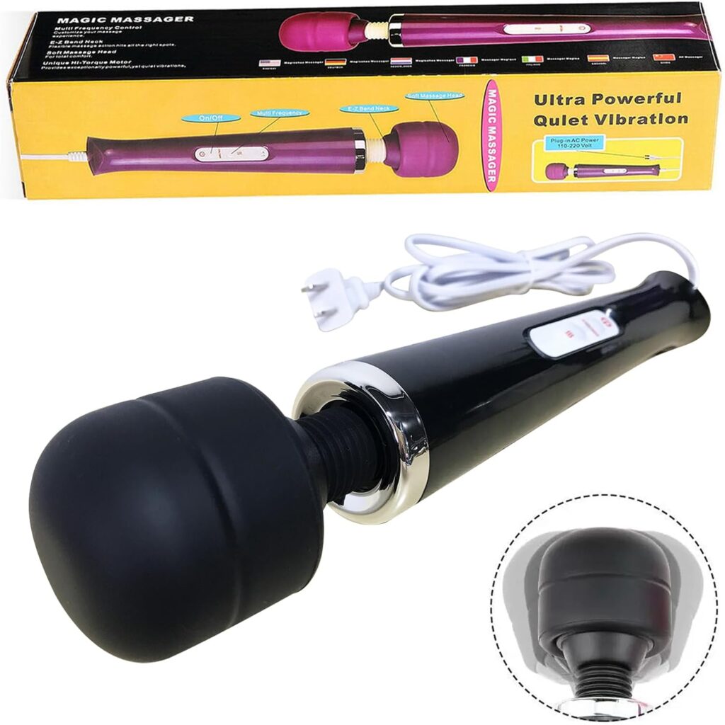 Power Massager Vibrating Big Tool Electric Massage Sports for Women, Hand Held Deep Tissue Muscle Massager, Personal Massage Device (Black Color)