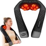 KNQZE Shiatsu Neck Massager with Heat, Back and Shoulder Massager, 4D Deep Tissue Kneading Massage Pillow for Shoulder, Back, Body Muscle Pain Relief, Gifts for Women Men Mom Dad Friend, Corded Use