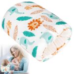 Baby Feeding Arm Pillow,Soft Cotton Bottle Nursing Arm Pillows for Newborn,Breastfeeding Pillows for More Support for Mom and Baby,Portable and Washable,Ergonomic Nursing Essentials(White Animals)
