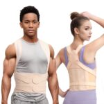 Back Brace Posture Corrector for Women and Men, Full Back Support Straps Straightener, Hunchback Improve Posture-Shoulder, Lumbar and Upper Lower Back Pain Relief (Nude, L)