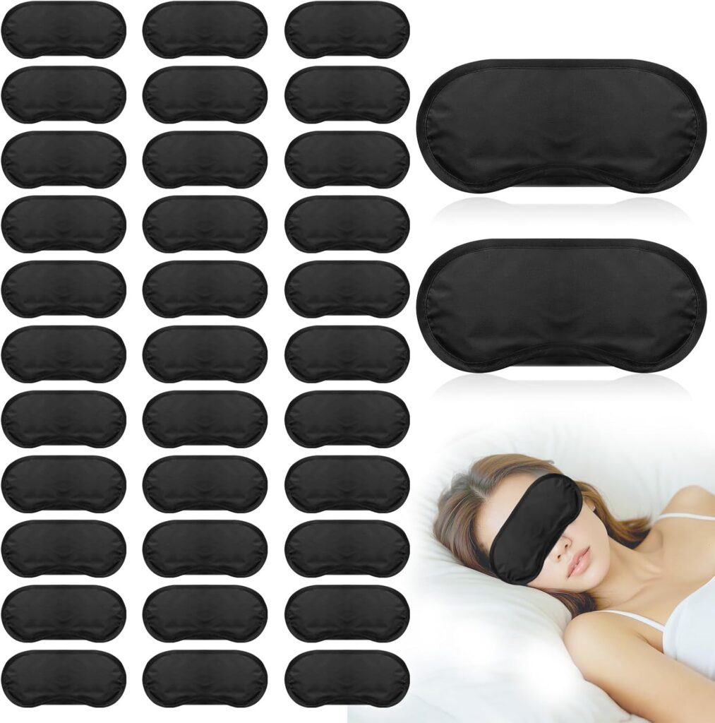 40 Pcs Eye Mask Sleep Masks Bulk Blindfolds for Team Building Party Games with Nose Pad and Adjustable Strap for Women Men 4 Layers Black Blindfold Sleeping Mask