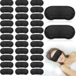 40 Pcs Eye Mask Sleep Masks Bulk Blindfolds for Team Building Party Games with Nose Pad and Adjustable Strap for Women Men 4 Layers Black Blindfold Sleeping Mask