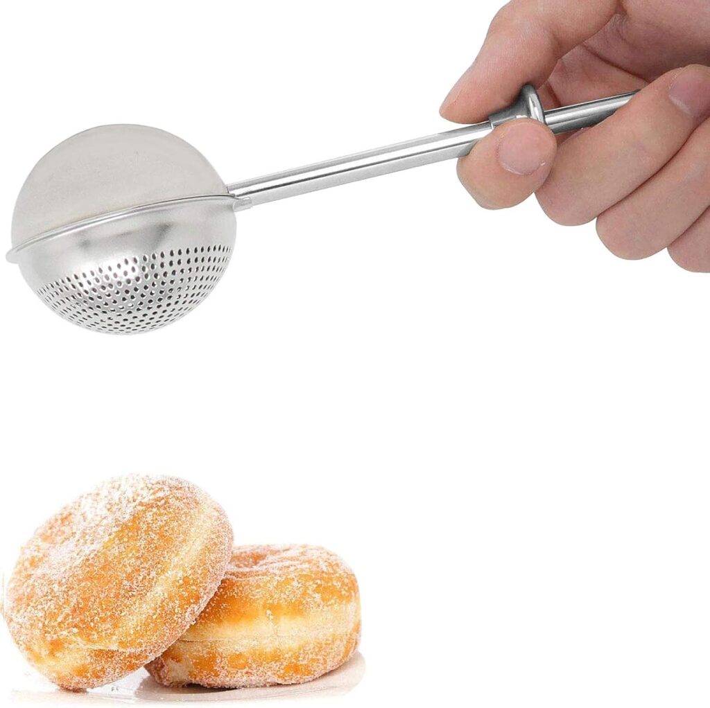 HULISEN Flour Duster for Baking, One-Handed Operation, 304 Stainless Steel Powdered Sugar Shaker Duster, Pick Up and Dust Flour Sifter, Gift Package