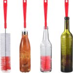 ALINK 16 inch Extra Long Red Bottle Cleaning Brush Cleaner for Washing Narrow Neck Beer/Wine/Thermos/Sport Well, Brewing Bottles, Hummingbird Feeder