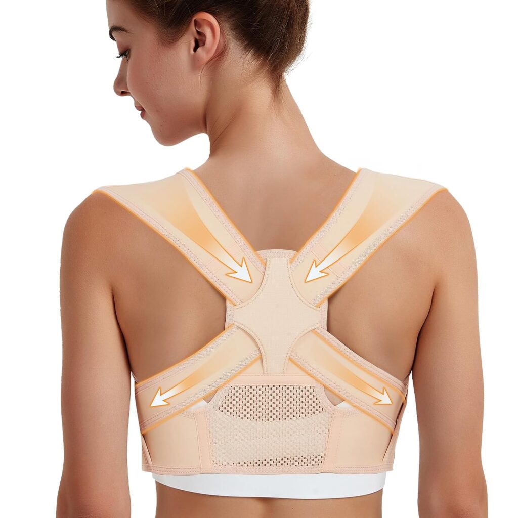 Posture Corrector for Women and Men: Adjustable & Breathable Upper Back Brace – Posture Support for office Worker Housewife Students(L/XL)