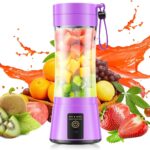 Portable Blender Make Shakes and Smoothies – USB Rechargeable Personal Size Mini Blender Freshly Squeezed, 380Ml BPA Free Travel Cup in Picnic/Office/Gym