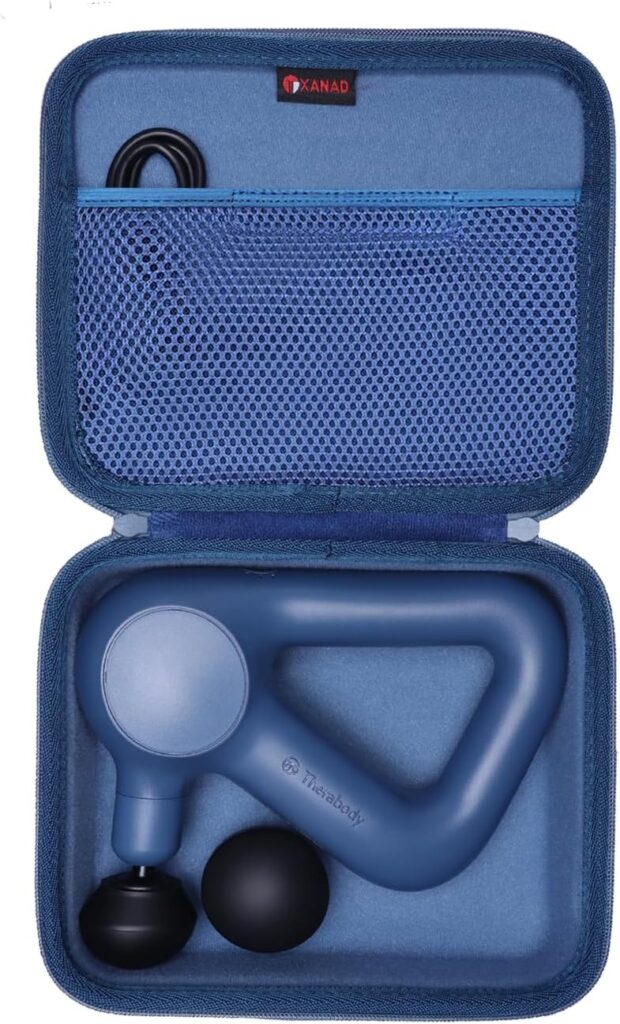 XANAD Massage Gun Case Compatible with TheraGun Relief Handheld Percussion Massage Gun,Massage Neck/Back/Leg/Shoulder,Blue-Inside: 8.3″x6.9″x2.4″(Case Only)