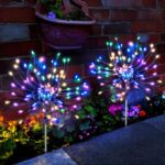 Anordsem Solar Lights Outdoor Decorative: Bendable Copper Wire with 120 LED Firework Beads – Waterproof DIY Colorful Fun Decorating Yard Garden Patio – Christmas Gifts for Homeowner Over 30