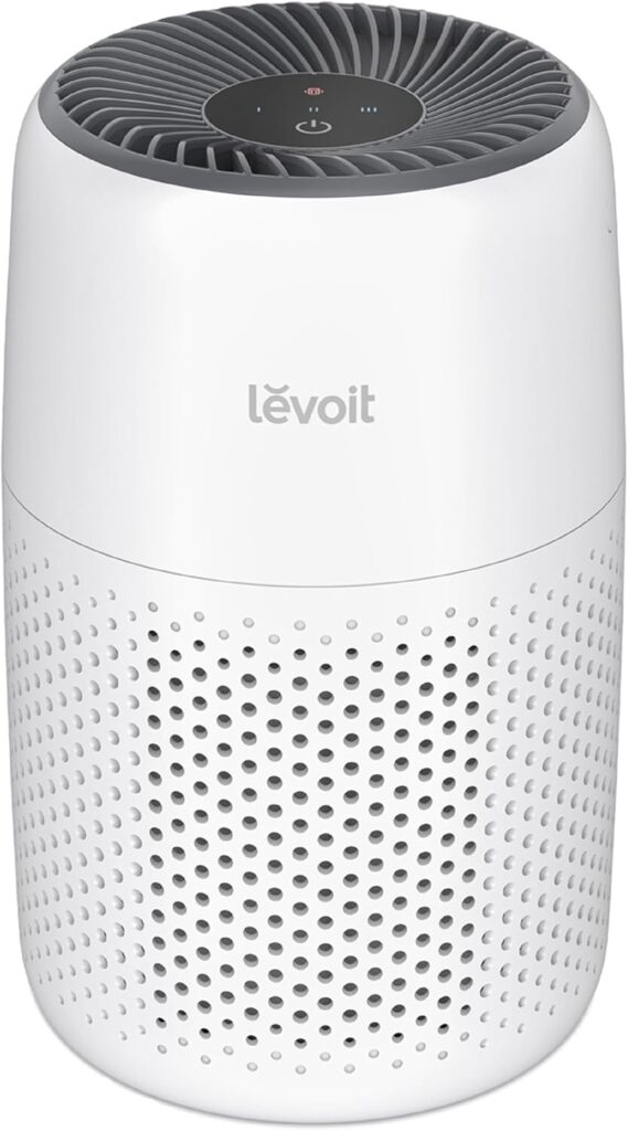 LEVOIT Air Purifiers for Bedroom Home Dorm, 3-in-1 Filter Cleaner with Fragrance Sponge for Better Sleep, Filters Smoke, Allergies, Pet Dander, Odor, Dust, Office, Desktop, Core Mini-P, White