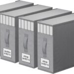 4 Pack Bed Sheet Closet Organizers and Storage,Sturdy Foldable Storage Containers with Window and Label,Storage and Organization for Bedding Sheets,Duvet Covers,Blankets (Grey)
