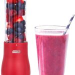 Dash Mighty Mini 10 oz Compact Personal Bottle Blender with Travel Lid, Red