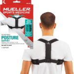 MUELLER Sports Medicine Posture Corrector for Women and Men, Adjustable Back Support for Scoliosis, Kyphosis & Text Neck, One Size, Black