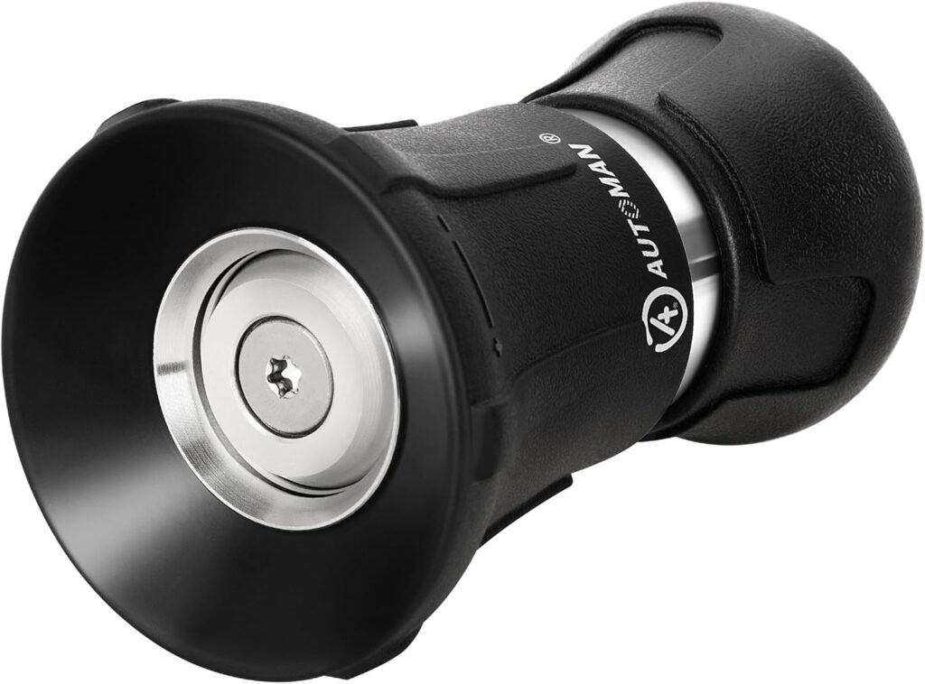 AUTOMAN Garden Hose Nozzle Heavy Duty, Fireman Hose Nozzle, High Pressure Water Hose Sprayer Nozzle, Adjustable Spray Nozzles for Washing Car, Cleaning Ground, Watering Plants, Showing Pets