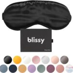 Blissy Silk Sleep Mask – Silk Eye Sleeping Mask for Women & Men for Total Blackout – Silk Eye Mask – 100% Pure Mulberry Silk, 22 Momme 6a Fibers – Blindfold Silk Sleep Mask Side Sleeper Eye Cover