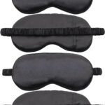 4 Pack Sleep Mask for Women & Men, 100% Blackout Silky Eye Cover, Zero Eye Pressure Soft Satin Blindfold with Elastic Adjustable Strap, Lightweight Night Eyes Shade for Travel Nap Side & Back Sleepers