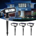 Toodour Solar Spot Light Outdoor, 4 Pack Solar Lights Outdoor with 2 Modes, Waterproof Solar Powered Flood Lights Landscape Lighting for Yard Garden Home Pathway Walkway Outdoor Decor – Cool White