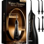 Oralfree Water Flosser Teeth Pick – Dental Cordless Portable Floss Picks Rechargeable Travel Pik Irrigation Cleaner IPX7 Waterproof Oral Irrigator Electric Flossing Machine for Home Teeth Cleaning