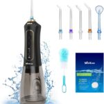 Water Flosser for Teeth, 300ML Cordless Oral Irrigator Rechargeable Dental Flosser Picks with 5 Modes 5 Jet Tips,IPX7 Waterproof Teeth Cleaner for Braces Gum Care, Home Travel Use