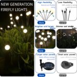 OZS 4 Pack Total 32 LED Solar Garden Lights Fairy Outdoor – Solar Firefly Lights Outdoor, Sway by Wind, Waterproof for Garden Patio Pathway Fairy Decoration (Cold White)