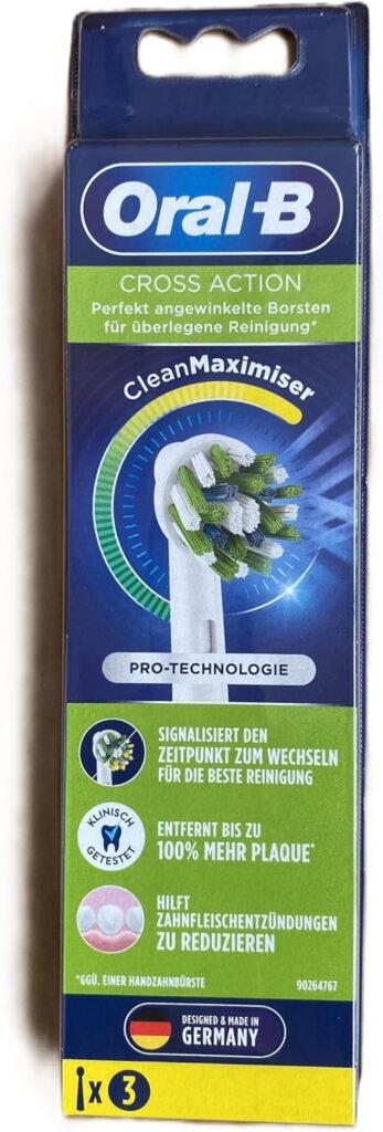 Oral-B Cross Action Electric Toothbrush Replacement Brush Heads Refill, 3 Count, White