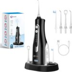 Reva Cordless Oral Irrigator Water Flosser for Teeth, Gums & Braces – 4 Modes, 300ML Tank, 360° Rotatable Nozzle, IPX7 Waterproof, USB Rechargeable 2000mAh Battery for Home & Travel (M149 Pro – Black)
