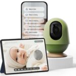 MONAI WiFi Baby Monitor with Camera and Audio, Covered-Face/Sleep/Cry Alerts, Virtual Safety Fence, AI-Powered Smart Baby Monitor with 3K FHD, Night Vision, Local Storage & Cloud Backup, No Fee