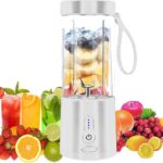 Portable Blender for Smoothies and Shakes, USB-C Rechargeable Mini Blender with 6 Stainless Steel Blades, BPA-Free 20oz Personal Small Mixer for Gym Camping Travel