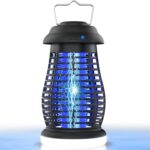 Bug Zapper Outdoor & Indoor Cordless Mosquito Zappers with Rechargeable 4800mAh Battery & Camping Light Electric Fly Trap for Patio, Kitchen, Backyard and Garden Portable Gnat Killer