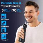 Cordless Water Flosser, Water Dental Flosser, Rechargeable Irrigation Cleaner,4 Modes Portable Water Flosser with 5 Nozzles, Water Flossers for Teeth, Dental Tools (Black)