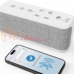 White Noise Sound Machine with Bluetooth,3000mAh Battery Powered,40H Long Lasting,Hi-Fi Audio,30/60/120m Timer,Wireless Portable Sleep Sound Machine for Adults/Baby,Type-C Rechargeable,Headphone Jack