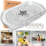 NOSTALGIQ 360° Rotating Lazy Susan for Refrigerator| Rectangular Fridge Organizer | Cabinet, Pantry, Refrigerator Organizers and Storage | Effortlessly Refrigerator Organizing Solution (16.5 x 11in)