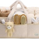 PeraBella Baby Diaper Caddy Organizer with Handle, Boy & Girl Shower Gift Basket, Portable Diaper Storage Basket Bin for Wipes, Newborn Baby Essentials Registry Search Must Haves, Car Caddy Organizer