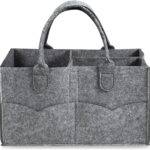 PandaEar Baby Diaper Caddy Organizer, Portable Travel Diaper Organizer, Nursery Caddy Basket with Divided Design