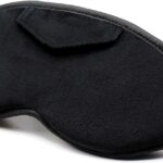 Dream Essentials Opulence Micro Plush Sleep Mask with Earplugs and Pocket in Front of mask – Black Velvet