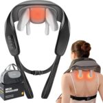 Neck Massager for Pain Relief Deep Tissue, Shiatsu Neck and Back Massager With Heat, Electric Massage Pillow for Shoulder Leg Body Muscle Pain Relief, Gifts For Women Men Mom Dad (Black【with bag】)