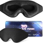 Sleep Mask for Men Women,Upgraded 3D Deep Contoured Eye Covers for Sleeping with Adjustable Strap,Block Out Light, Soft Comfort Eye Shade Cover for Travel Yoga Nap (1pcs, Black)