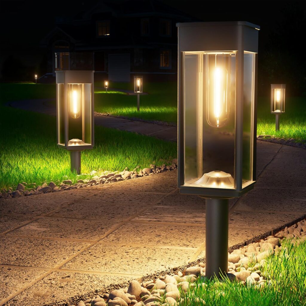 Bright Solar Pathway Lights Outdoor Waterproof IP65, 8 Pack Auto On/Off Solar Outdoor Lights for Path, Yard, Patio, Landscape, Lawn, Walkway, Driveway, Garden Decor Lighting Solar Powered