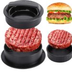 Burger Press Hamburger Patty Maker Slider Press Stuffed Burger Patty Press Regular Burger Patties Cookery Mold 3 in 1 Non Stick Kitchen Barbecue Tool