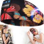 LC-dolida Sleep Headphones Headband Bluetooth 5.4, Sports Headband Earphones Wireless with Speaker Microphone USB C for Women Sleeping Gift Workout Jogging Yoga Insomnia Travel Meditation, Butterfly