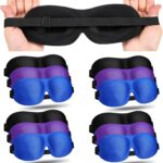 Bonuci 12 Pack Sleep Mask Blackout 3D Eye Mask for Ultralight Sleeping Night Blindfold Eye Covers with Adjustable Strap for Men Women Travel Gift Back and Side Sleeper(Purple, Black, Blue)