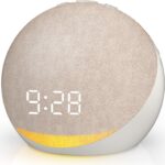 Sound Machine Alarm Clock for Bedroom: 25 Natural Sleep Sounds – White Noise Machine for Adults Kids Baby – Gentle Wake Up Alarm with Bluetooth Speaker – Putty